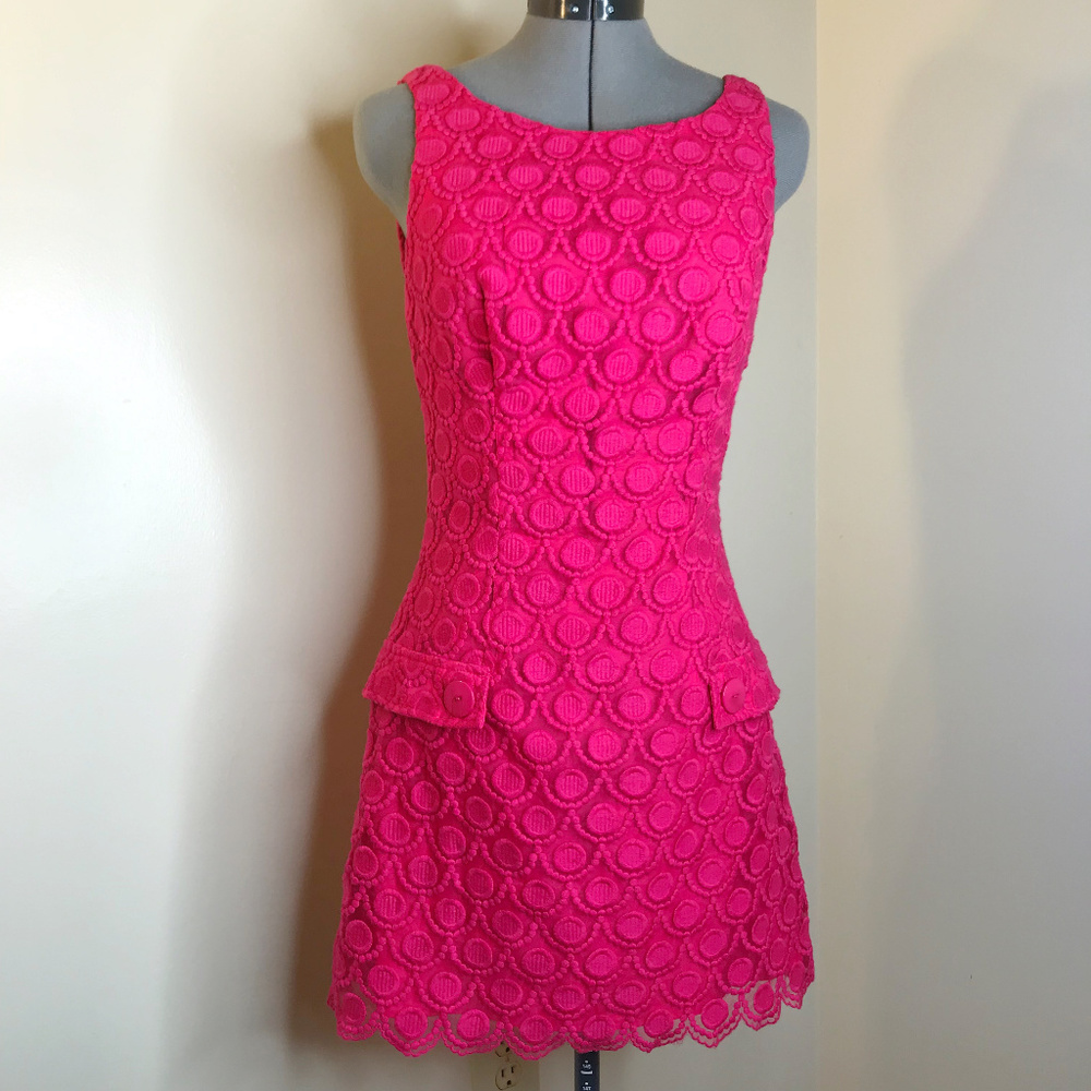 Like New Bebe Fushia Pink Eyelet Dress Size S